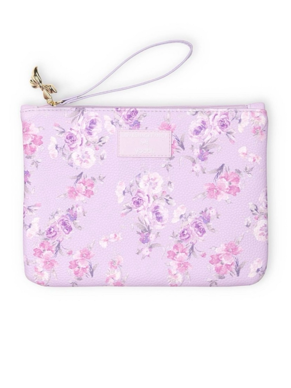 NWT LoveShackFancy Target Happy Thoughts Flat Zip Pencil Case w/ Strap Hibiscus